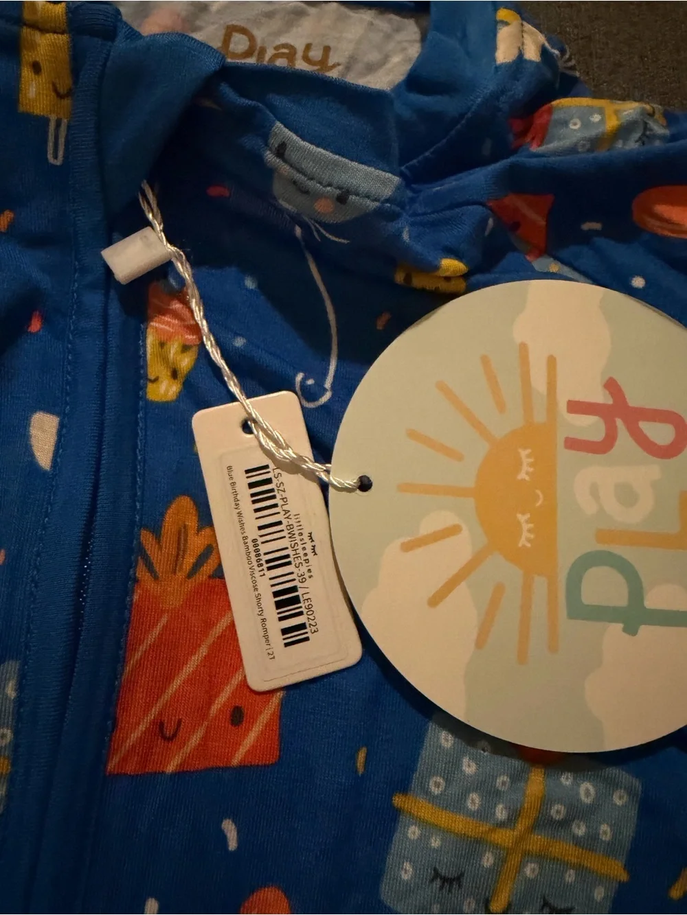 Little Sleepies Blue Birthday Celebration Short Sleeve One-Piece